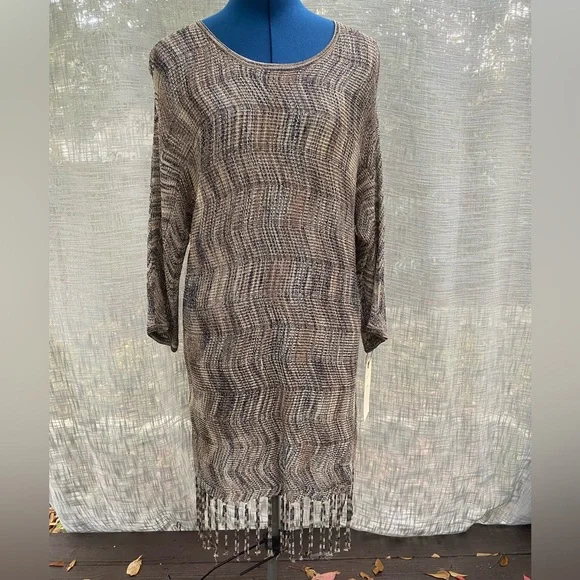 sparkle midi dress with sleeves ERDEM